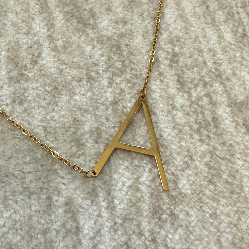 Gold Letter A Pendant Necklace - Women's Jewelry
